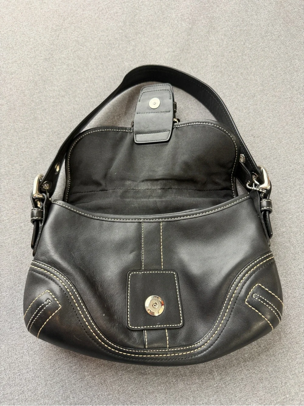 Coach F10188 Vintage Black Leather Small Soho Black Leather Shoulder Bag